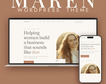 WordPress Theme for Coaches, Personal Brands and Creatives, Elementor Website Template with Portfolio, Maren