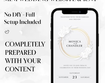 Digital Wedding Invitation & RSVP Mini Website: Mobile Electronic Invite, Done For You