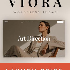 WordPress-tema för kreativa studior, Elementor-webbplatsmall, portfolio- och podcastsidor, Viora