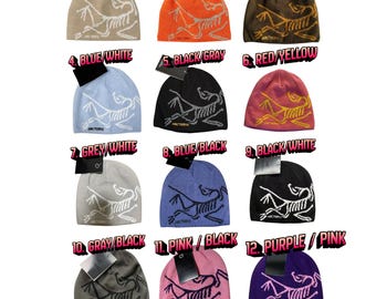 Vintage Arc’teryx Knit Beanie Hat Y2K, Dinosaur Logo Skull Cap, Outdoor Streetwear Winter Hat