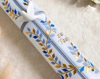 3D Taufkerze & Kommunion Kerze - Personalisierbar - Paten Geschenk - Unisex Mädchen + Junge - Tiroler Oberland