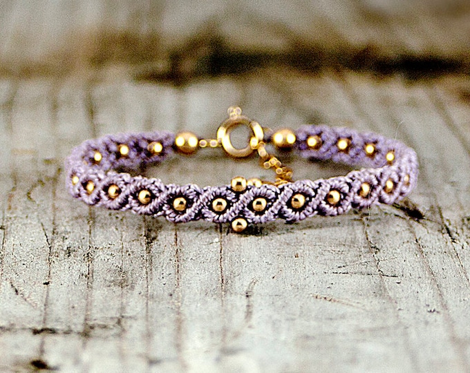 beaded bracelet, Bohemian Jewelry, macrame bracelet, purple bracelet, Boho Bracelets, Boho Christmas Gift for Her, Boho Chic Jewelry, Unique