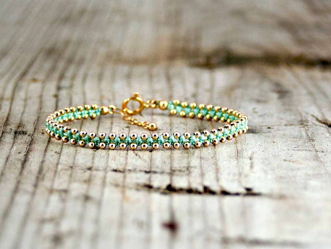 Turquoise and Gold Braceletchamsa Charmboho Braceletsboho Etsy