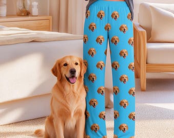 Pigiama personalizzato con foto per animali domestici, abbigliamento da notte personalizzato per animali, regalo per amanti degli animali, pigiama di coppia con stampa del viso, regalo per la festa del papà