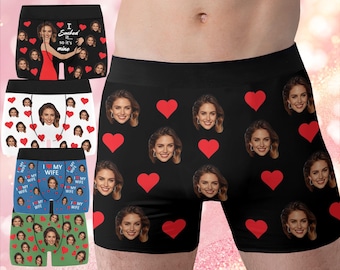Custom Boxer Briefs with Face, Personalized Underwear for Boyfriend, Valentine's Day Gift
