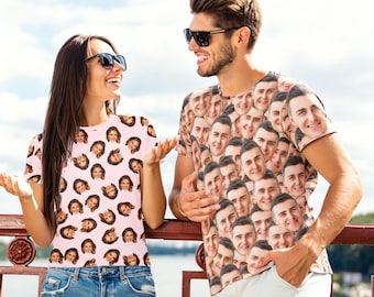 T-shirt personnalisé : T-shirt photo personnalisé pour homme, femme, enfant, cadeaux de Saint-Valentin