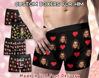 Calzoncillos bóxer personalizados con caras: ropa interior masculina personalizada con tu foto, regalo para él