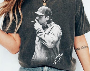 Morgan Wallen Vintage Bootleg Country Shirt, MW Monogram Signature Tee, Black White Denim Cowboy Graphic Shirt, Streetwear Fan Merch Tee
