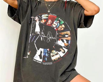 Michael Jackson Retro Graphic T-Shirt, King of Pop Vintage Tee, Album Cover Collage T-Shirt, Young Hoodie Sweatshirt Toddler