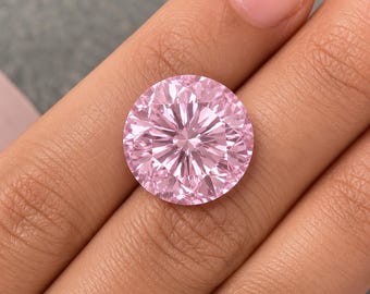 10 CT Round Pink Moissanite Gemstone, VVS1 Clarity, Brilliant Cut, For Jewelry