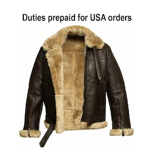 Handmade B3 Style Leather Jacket for Men | Genuine Leather with Faux Fur Lining | Sheepskin Aviator Bomber Jacket RAF Style