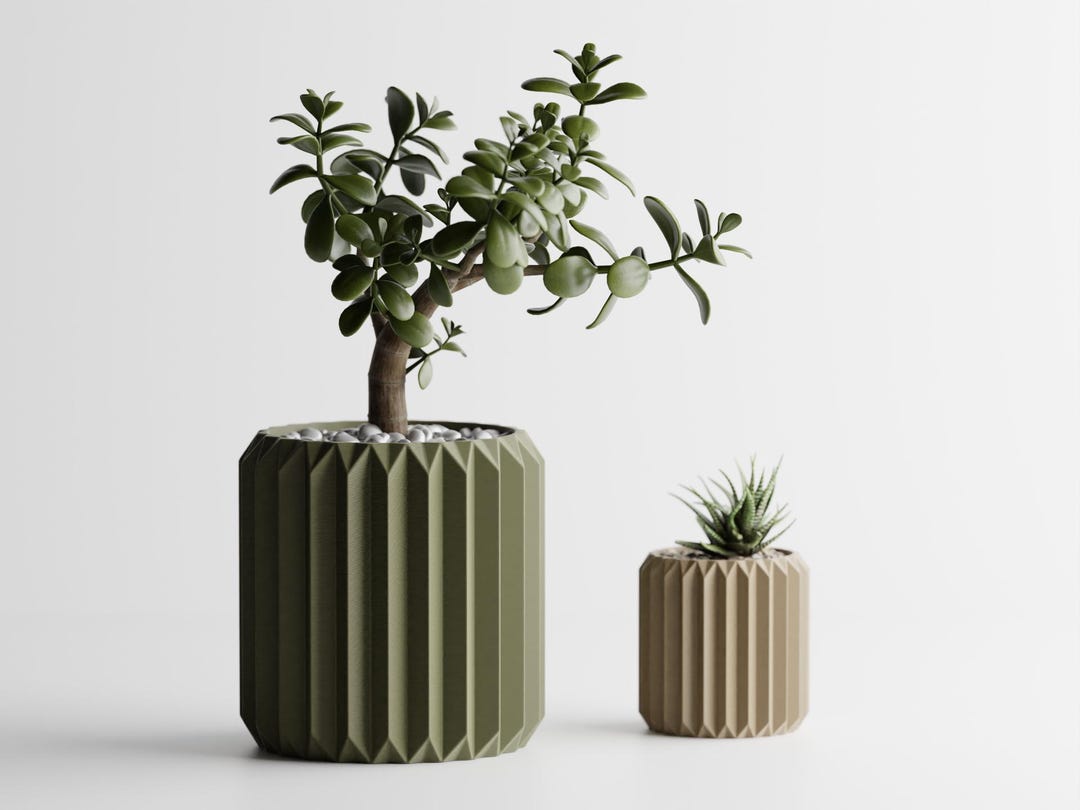 Triangle Color Pot Ribbed Triangle Planter Pot | Elegant Modern Home Accent - Etsy