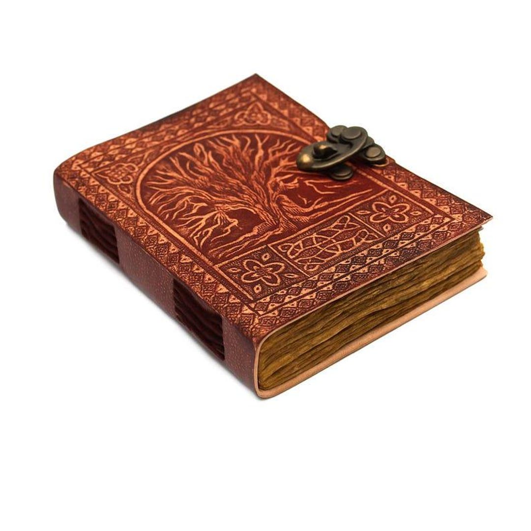 Handmade Tree of Life Leather Journal, Vintage Writing Notebook With C ...