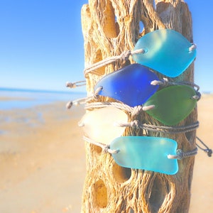 Cultured Sea Glass Piece Bracelet-Choose Your Color-Adjustable Beach Glass Bracelet Handmade Sea Glass Bracelet Gift for Friend Best Friend