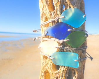 Cultured Sea Glass Piece Bracelet-Choose Your Color-Adjustable Beach Glass Bracelet Handmade Sea Glass Bracelet Gift for Friend Best Friend