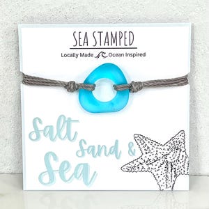 Beach Bracelet Handmade Beach Glass Jewelry Surfer Bracelet Sea Glass Bracelet Circle Bracelet Beach Lover Gift Best Friend Bracelet Gift