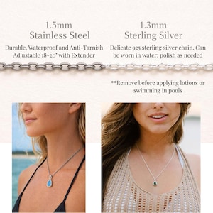 Sea Glass Pendant Necklace Sterling Silver Sea Glass Jewelry Mermaid Tear Ocean Necklace Mermaid Jewelry Birthday Gift Vacation Jewelry Gift image 14