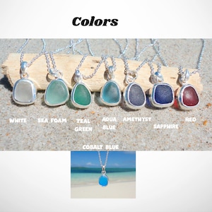 Sea Glass Pendant Necklace Sterling Silver Sea Glass Jewelry Mermaid Tear Ocean Necklace Mermaid Jewelry Birthday Gift Vacation Jewelry Gift image 3