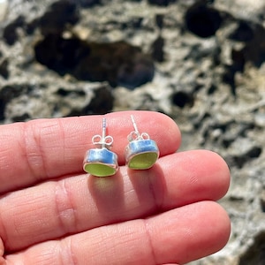 Stud Earrings Sea Glass Earrings Sterling Silver Beach Glass Earring Mermaid Tears Jewelry Ocean Earring Sea Glass Jewelry Gift for Wife image 17