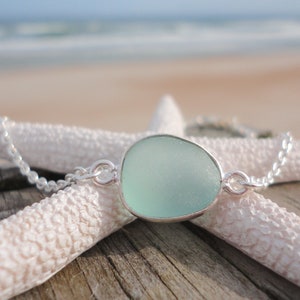 Sea Glass Bracelet, Adjustable Sterling Silver Beach Glass Bracelet, Sea Glass Jewelry for Women, Sea Glass Gifts, Blue Sea Glass Bracelet image 4