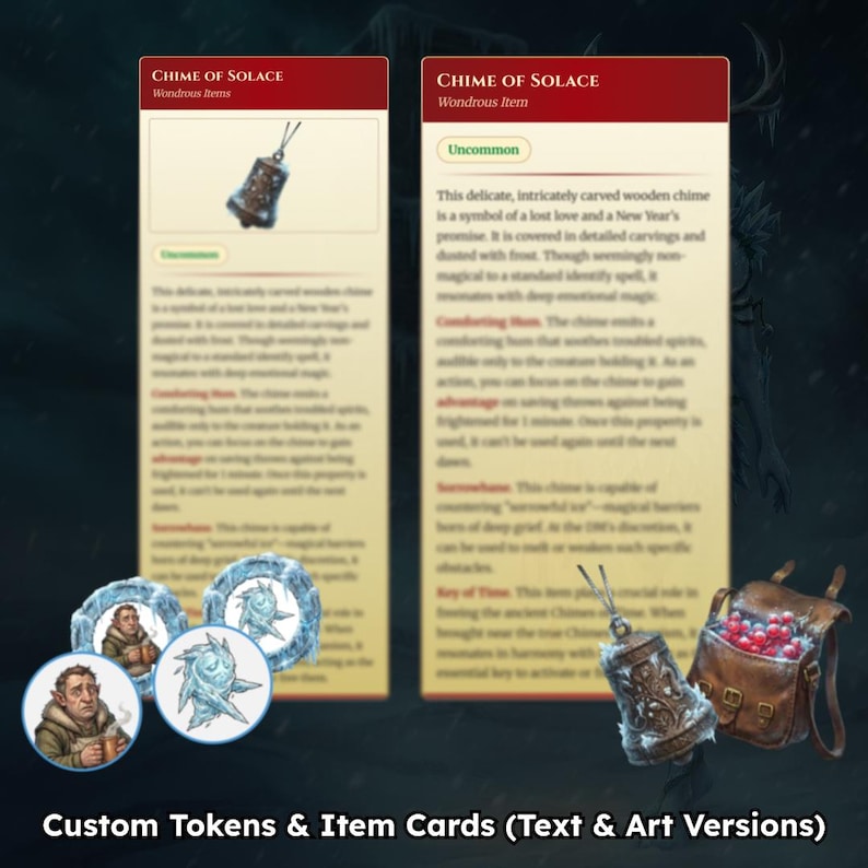 The Eternal Hearth - Custom Tokens and Item Cards