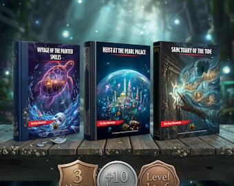Tidebound Trilogy D&D 5e Campaign Bundle | 3 Adventures + Campaign Guide | Levels 1 to 6, Magical Items, Tokens and Music