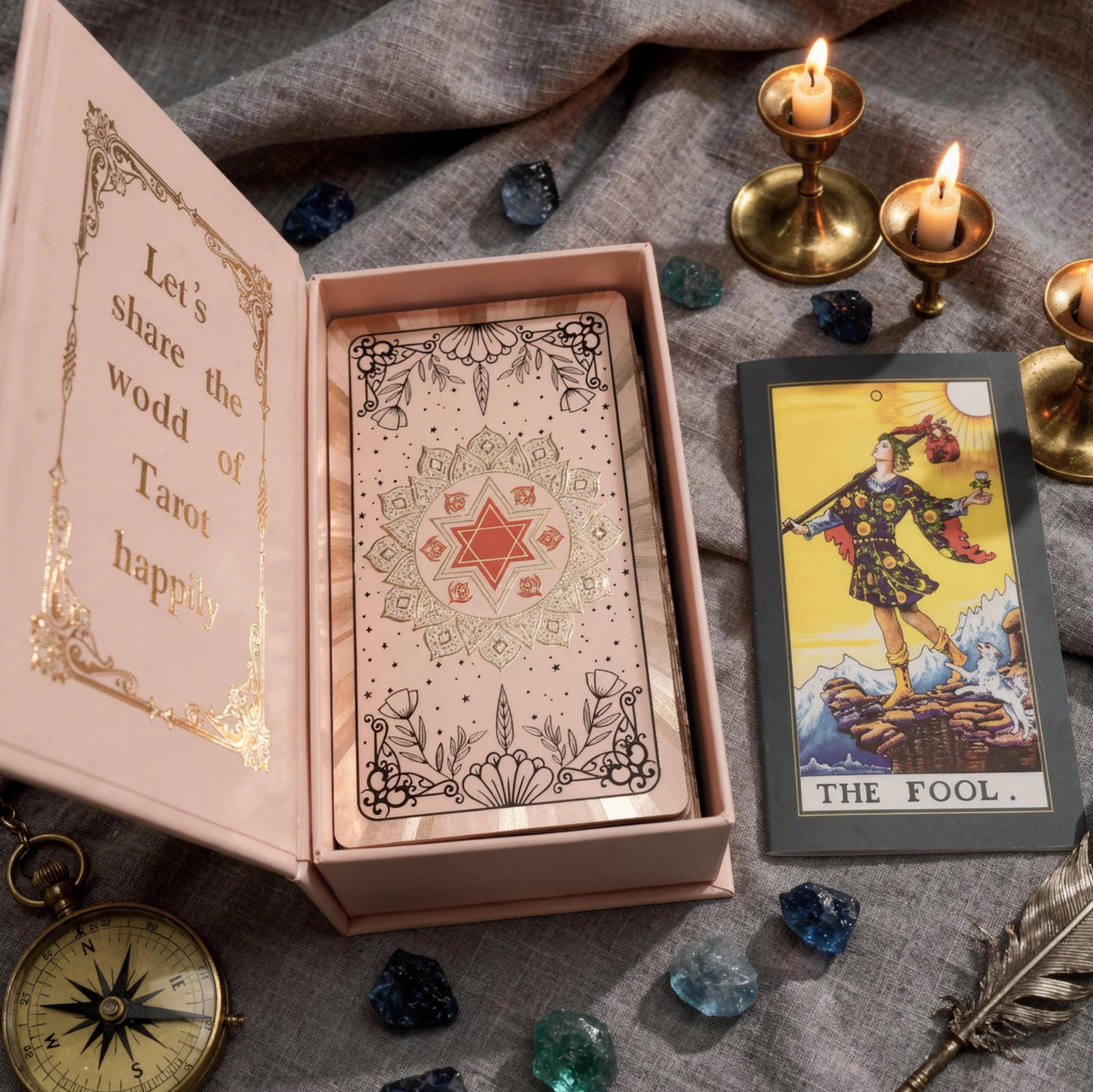 Gold Foil Tarot Deck, Rider Waite Style 78 Card Divination Set With ...
