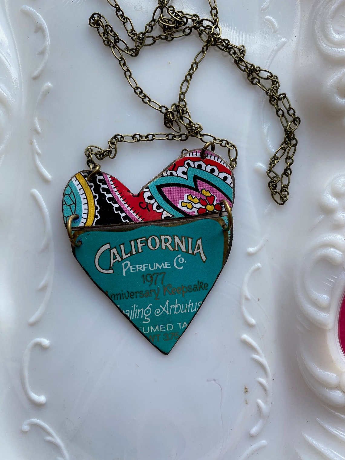 Tin Jewelry Heart Necklace Hinged Heart 2 Tin for Etsy