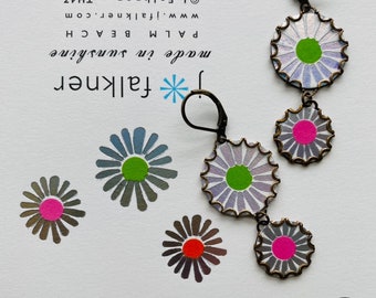 Paper Earrings “Daisy Day” (#3) Paper For the First Wedding Anniversary