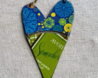 Tin Jewelry Heart Necklace "Somewhere” Tin for the Ten Year Tenth Wedding Anniversary