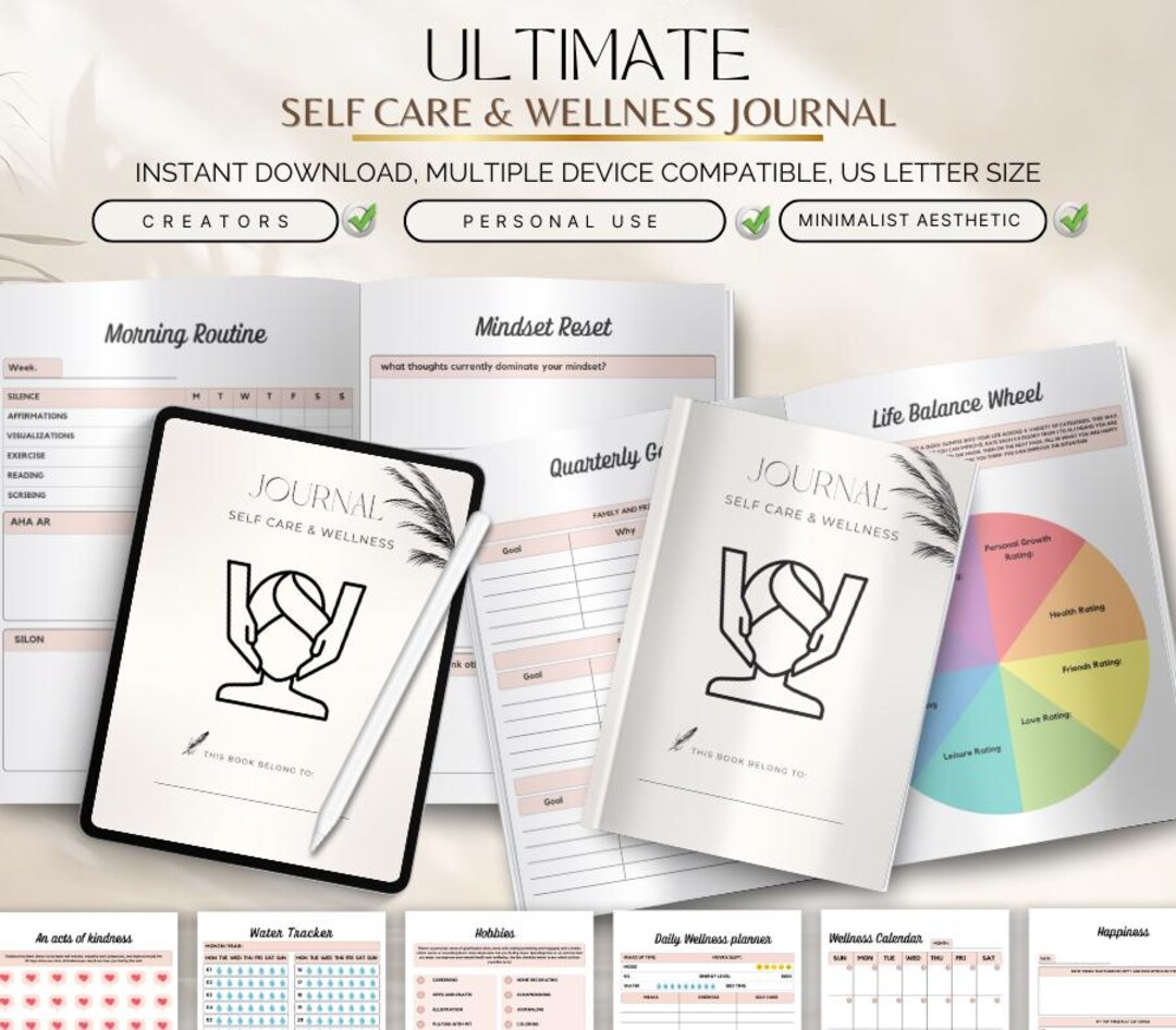 Self Care and Wellness Journal Printable | Mental Health, Mindfulness ...