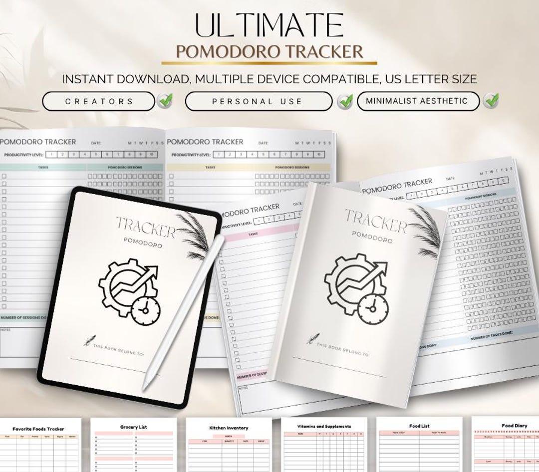 Pomodoro Tracker Printable | Time Management & Focus Tool, Study and ...