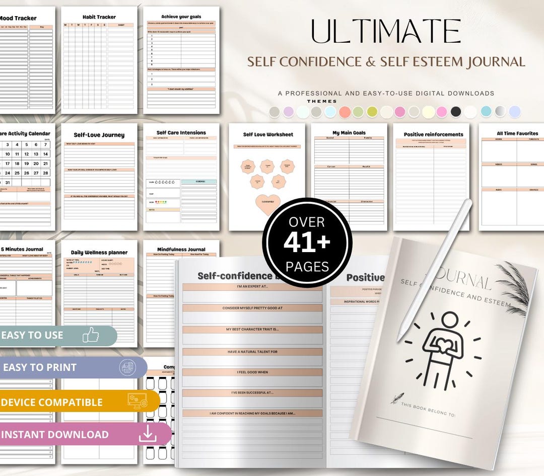 Self Confidence Journal Printable, Self Development Journal | Self ...