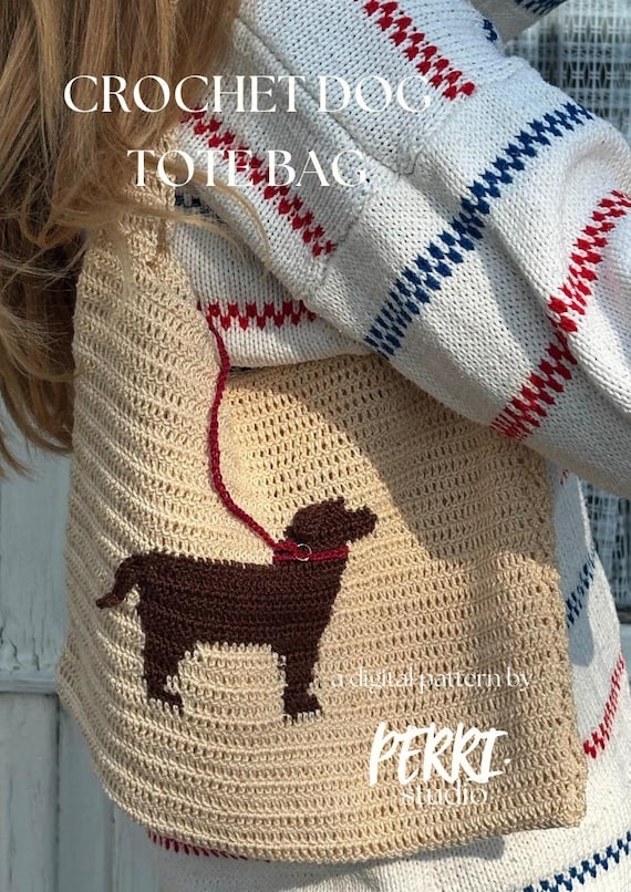 Dog Tote Bag Crochet Pattern | Tapestry Crochet Design, Step-by-Step PDF