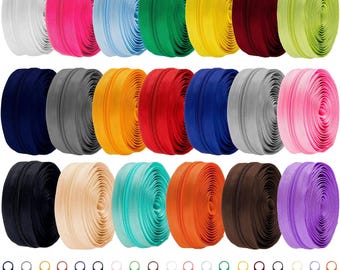 Kit di cerniere a spirale in nylon / Nastro per cerniere sfuso da 60 iarde con 200 cursori / 20 colori di accessori per cucito per la realizzazione di borse / Pacchetto conveniente per artigiani fai da te