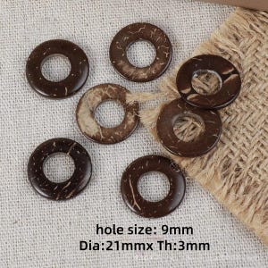 Kokosnussschalenring, Unterlegscheibe, Boho-Makramee-Zwischenstück für DIY-Armbänder, Schmuck für Strandhochzeiten, Sandalenanhänger, Bastelarbeiten für ätherische Öldiffusoren