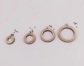 Set di 4 mini telai da ricamo – Piccoli telai in legno per punto croce, ideali per lavori di artigianato e cucito.