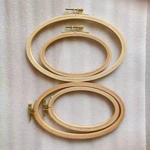 Beech Wood Embroidery Hoop Oval Shape | Adjustable Tension Cross Stitch Frame | Premium Craft Supplies for Beginners & Gift Givers