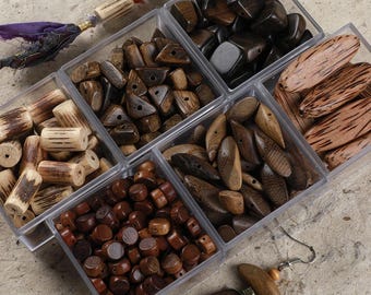 Perline di legno importate sfuse – Perline distanziatrici in legno grezzo stile boho, componenti per gioielli fatti a mano per progetti di artigianato fai da te