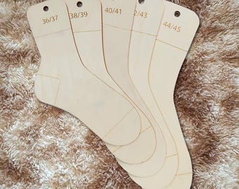 Set di 5 forme in legno per calze da lavorare a maglia / Gamma completa di forme per calze da lavorare a maglia / Stampi fai da te per modellare le calze / Tendi-calze per magliaie