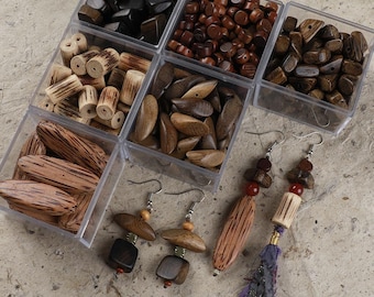 Perline di legno naturale in stile boho, confezione sfusa – Perline di legno importate per la creazione di bracciali, collane e orecchini, accessori per gioielli fai da te e forniture per artigianato.