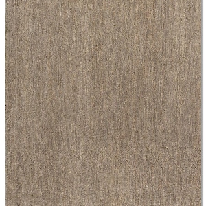 May include: A rectangular, neutral-toned rug with a woven texture. The rug's color is a warm, earthy brown, and the weave creates a subtle vertical pattern. This rug is suitable for various interior design styles.