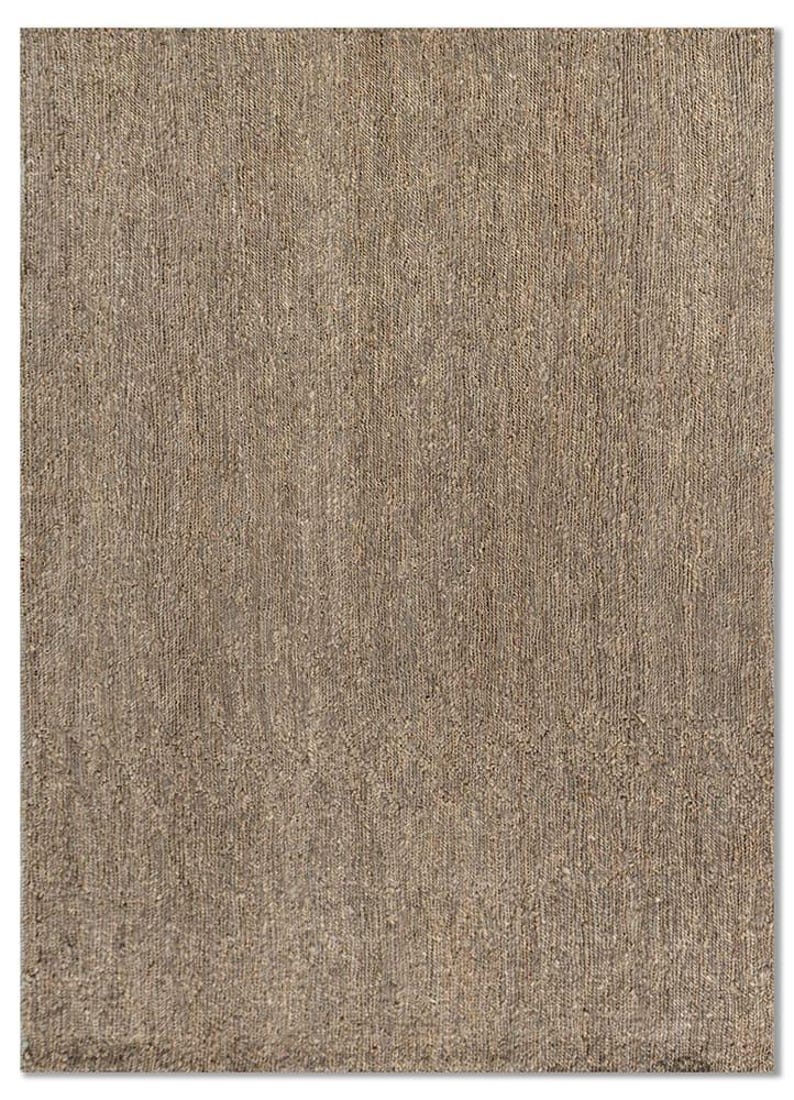 May include: A rectangular, neutral-toned rug with a woven texture. The rug's color is a warm, earthy brown, and the weave creates a subtle vertical pattern. This rug is suitable for various interior design styles.