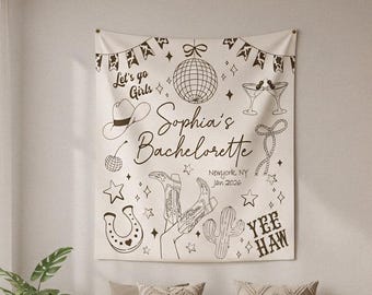 Bannière personnalisée de tapisserie d'enterrement de vie de jeune fille disco disco