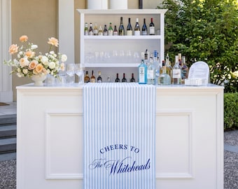 Custom Wedding Welcome Sign, Fabric Bar Menu Banner, Linen Cotton, Personalized Name Date wedding sign