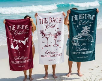 Serviette de piscine EVJF, cadeau voyage entre amis à la plage, serviettes de vacances, cadeau voyage EVJF, serviettes de plage, serviette de plage de la mariée été