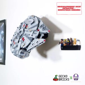 Wandhalterung passend für LEGO® Millennium Falcon 75257 75389 75105 Display Halter Ständer Präsentationshalter Zubehör Sammler Deko