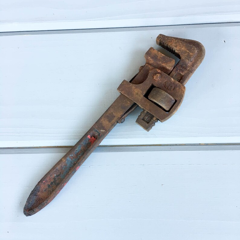 10 long Vintage Drop Forged Steel Adjustable Pipe Wrench