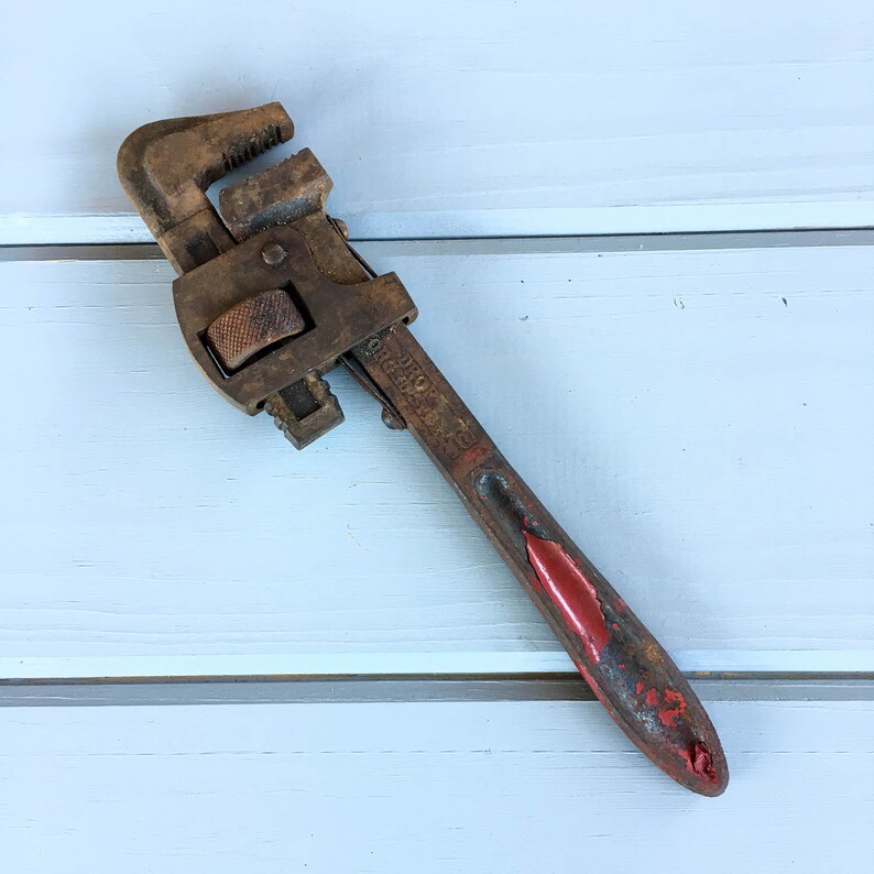 10 long Vintage Drop Forged Steel Adjustable Pipe Wrench