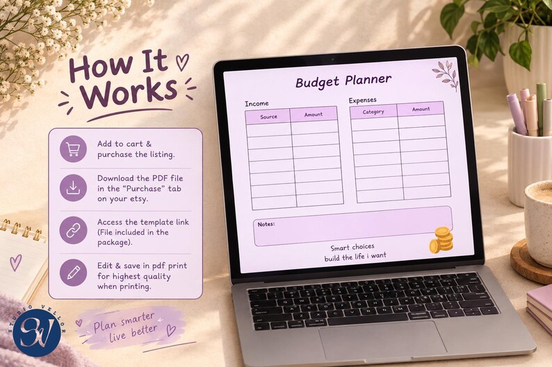 Digital Planner Canva Template, Daily Weekly Monthly Undated Habit ...